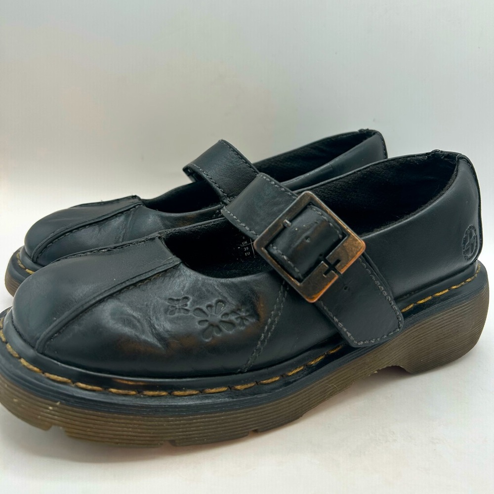 RARE Vtg Dr. Martens Women's 8
Black Leather Daisy Flower Shoes
Chunky Mary Jane - Picture 4 of 17